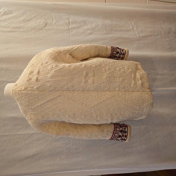 Mango Embroidered Boho Western Cotton Zip Up Jacket Cream Size Small - Picture 3 of 8